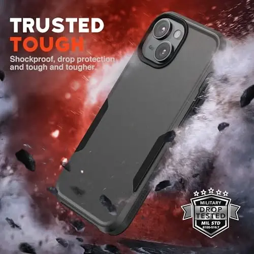NTG【2023 New Designed for iPhone 15 Case, Heavy-Duty Tough Slim Shockproof [2 Layer Structure][Military Grade Protection] Phone Case for iPhone 15 (6.1 Inch), Dim Grey - 2