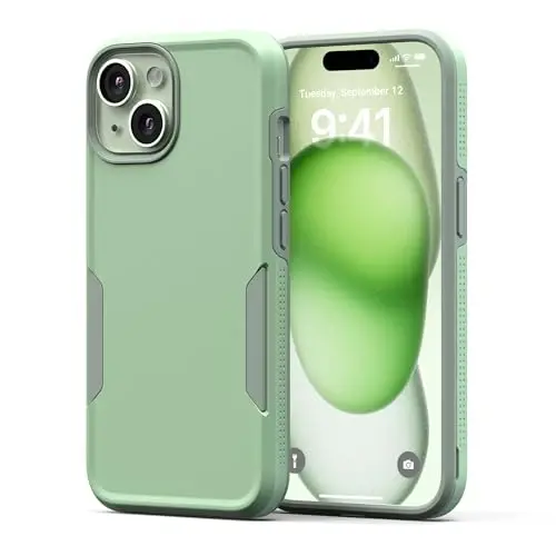 NTG【2023 New Designed for iPhone 15 Case, Heavy-Duty Tough Slim Shockproof [2 Layer Structure][Military Grade Protection] Phone Case for iPhone 15 (6.1 Inch), Green 