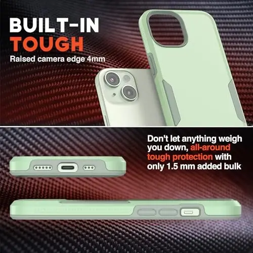 NTG【2023 New Designed for iPhone 15 Case, Heavy-Duty Tough Slim Shockproof [2 Layer Structure][Military Grade Protection] Phone Case for iPhone 15 (6.1 Inch), Green - 3