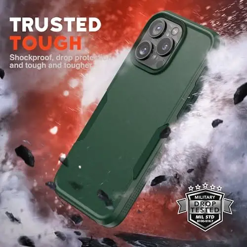 NTG【2023 New Designed for iPhone 15 Pro Max Case, Heavy-Duty Tough Slim Shockproof [2 Layer Structure][Military Grade Protection] Phone Case for iPhone 15 Pro Max(6.7 Inch), Midnight Green - 2