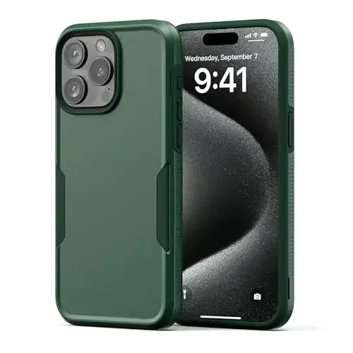 NTG【2023 New Designed for iPhone 15 Pro Max Case, Heavy-Duty Tough Slim Shockproof [2 Layer Structure][Military Grade Protection] Phone Case for iPhone 15 Pro Max(6.7 Inch), Midnight Green - NTG