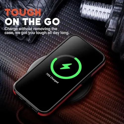 NTG【2023 New Designed for iPhone 15 Pro Max Case, Heavy-Duty Tough Slim Shockproof [2 Layer Structure][Military Grade Protection] Phone Case for iPhone 15 Pro Max(6.7 Inch), Red - 4