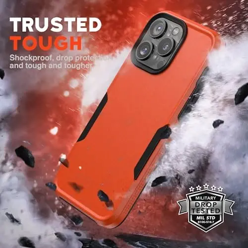 NTG【2023 New Designed for iPhone 15 Pro Max Case, Heavy-Duty Tough Slim Shockproof [2 Layer Structure][Military Grade Protection] Phone Case for iPhone 15 Pro Max(6.7 Inch), Orange - 2
