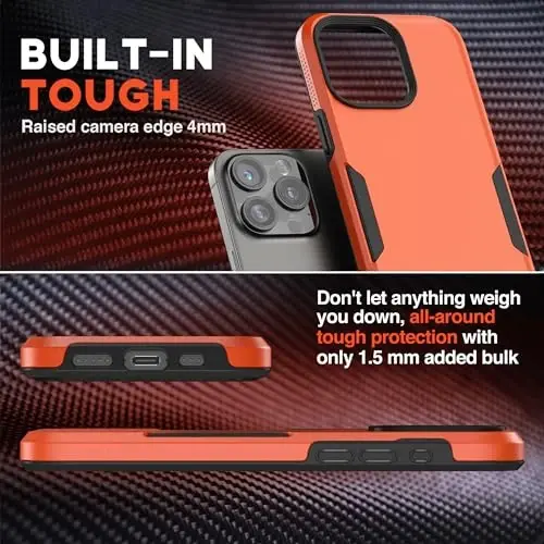 NTG【2023 New Designed for iPhone 15 Pro Max Case, Heavy-Duty Tough Slim Shockproof [2 Layer Structure][Military Grade Protection] Phone Case for iPhone 15 Pro Max(6.7 Inch), Orange - 3