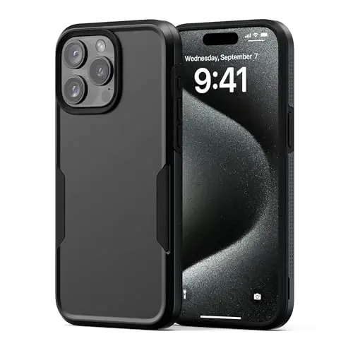 NTG【2023 New Designed for iPhone 15 Pro Max Case, Heavy-Duty Tough Slim Shockproof [2 Layer Structure][Military Grade Protection] Phone Case for iPhone 15 Pro Max(6.7 Inch), Black - 1