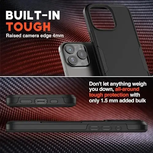 NTG【2023 New Designed for iPhone 15 Pro Max Case, Heavy-Duty Tough Slim Shockproof [2 Layer Structure][Military Grade Protection] Phone Case for iPhone 15 Pro Max(6.7 Inch), Black - 3