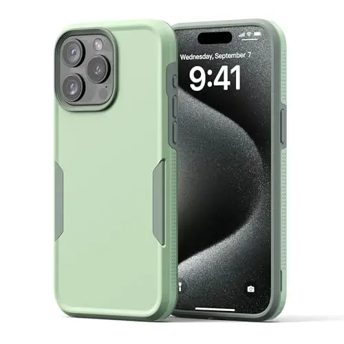 NTG【2023 New Designed for iPhone 15 Pro Max Case, Heavy-Duty Tough Slim Shockproof [2 Layer Structure][Military Grade Protection] Phone Case for iPhone 15 Pro Max(6.7 Inch), Green 