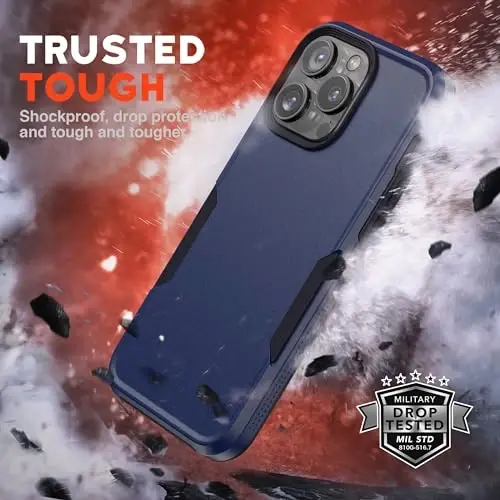 NTG【2023 New Designed for iPhone 15 Pro Max Case, Heavy-Duty Tough Slim Shockproof [2 Layer Structure][Military Grade Protection] Phone Case for iPhone 15 Pro Max(6.7 Inch), Cobalt Blue - 2