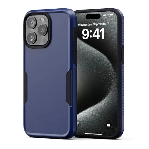 NTG【2023 New Designed for iPhone 15 Pro Max Case, Heavy-Duty Tough Slim Shockproof [2 Layer Structure][Military Grade Protection] Phone Case for iPhone 15 Pro Max(6.7 Inch), Cobalt Blue - 1