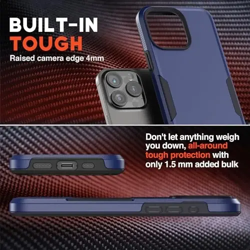 NTG【2023 New Designed for iPhone 15 Pro Max Case, Heavy-Duty Tough Slim Shockproof [2 Layer Structure][Military Grade Protection] Phone Case for iPhone 15 Pro Max(6.7 Inch), Cobalt Blue - 3