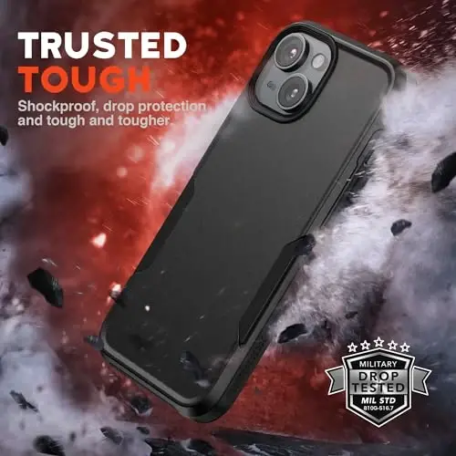 NTG【iPhone 15 Учун 2023 Янги Дизайндаги ҒилОф, Оғир Вазифали Қатти Икки Мартали Конструктсия Боғлама, Армия Даражасида Муҳофаза Қилувчи Телефон ҒилОфи, iPhone 15 (6.1 Дюйм), Қора Ранг】 - NTG (1)