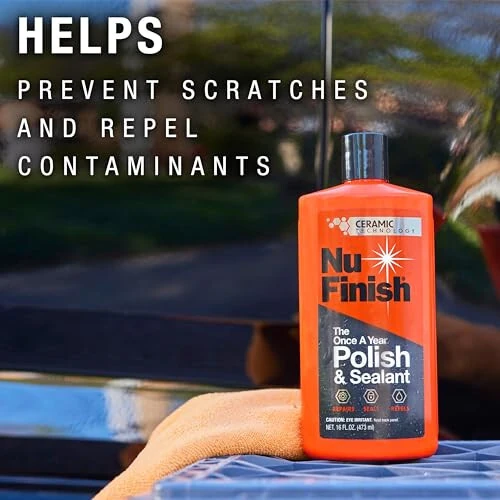 Nu Finish Car Polish and Sealant, Once A Year Car Polish, 16 Oz - 12