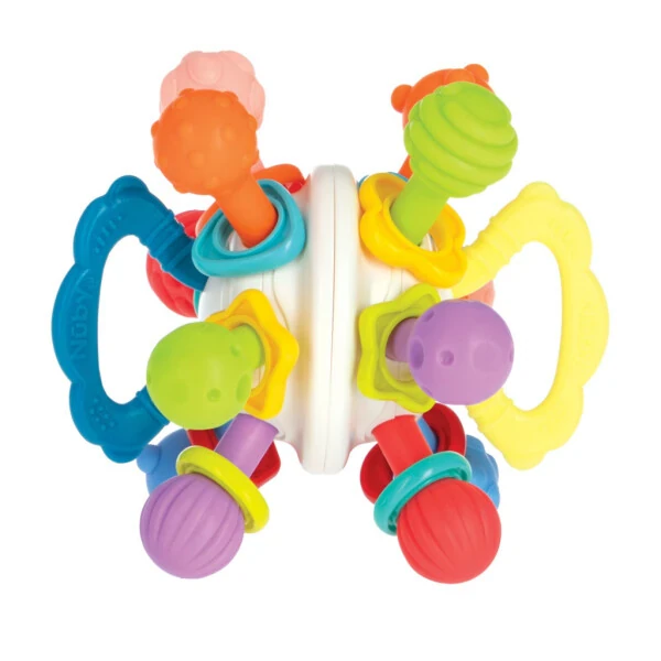 Nuby Textured Twist Ball Baby Teether Infant Toy with Colorful Rattle - 9
