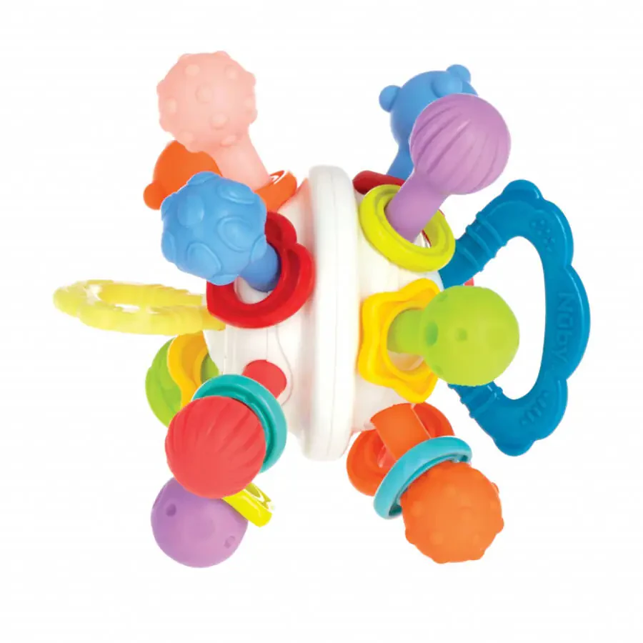 Nuby Textured Twist Ball Baby Teether Infant Toy with Colorful Rattle - 10