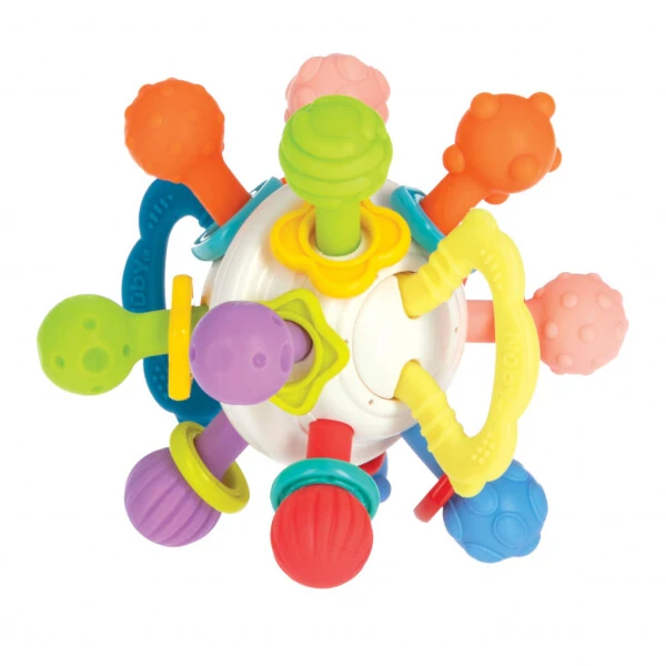 Nuby Textured Twist Ball Baby Teether Infant Toy with Colorful Rattle - 11