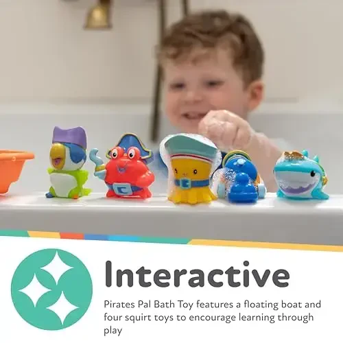 Nuby Pirate Pals Bath Toy Set - Interactive Bath Time Toys - 18+ Months - 5