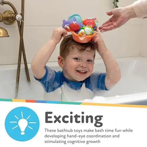 Nuby Pirate Pals Hammom O'yinchoqlar To'plami - Interaktiv Hammom Vaqti O'yinchoqlari - 18+ Oy - 4