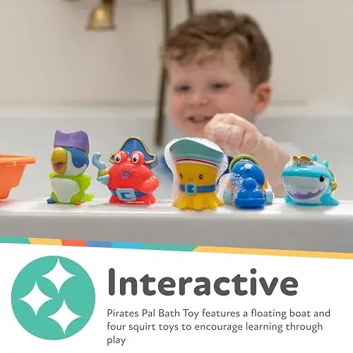 Nuby Pirate Pals Hammom O'yinchoqlar To'plami - Interaktiv Hammom Vaqti O'yinchoqlari - 18+ Oy - 5