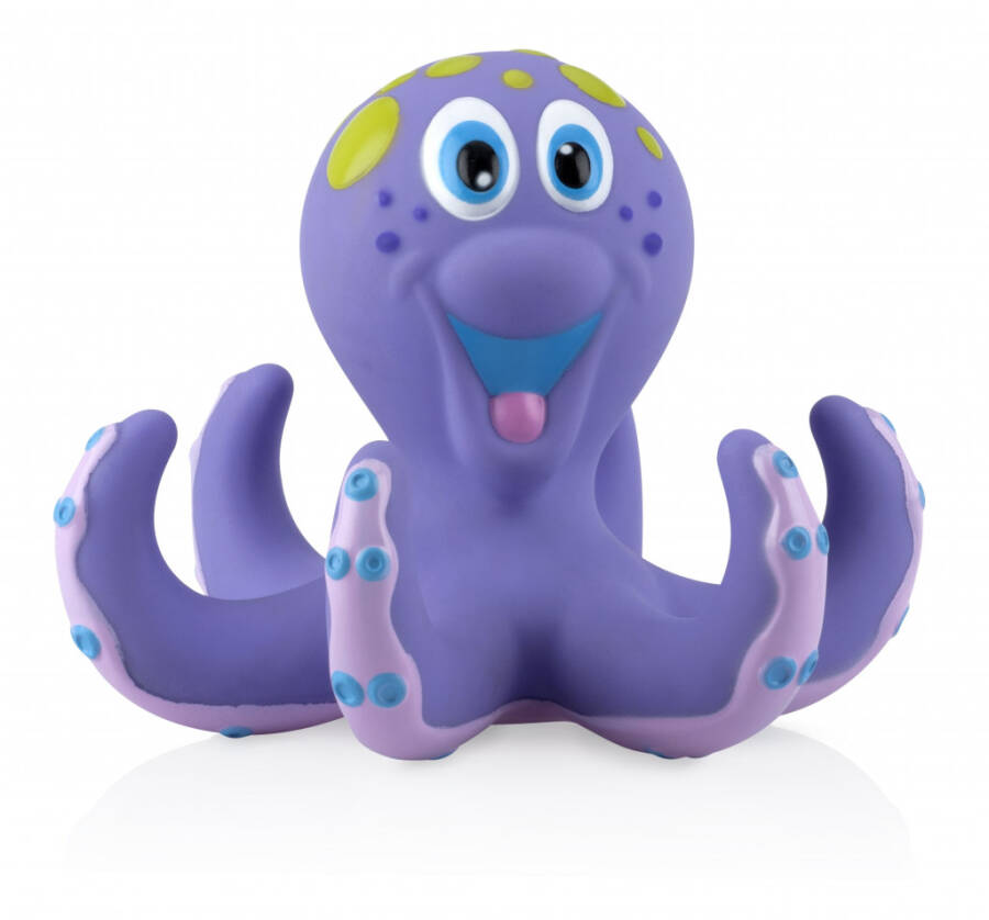 Nuby Purple Octopus Hoopla Bath Toy with 3 Tossing Rings for Baby - 4