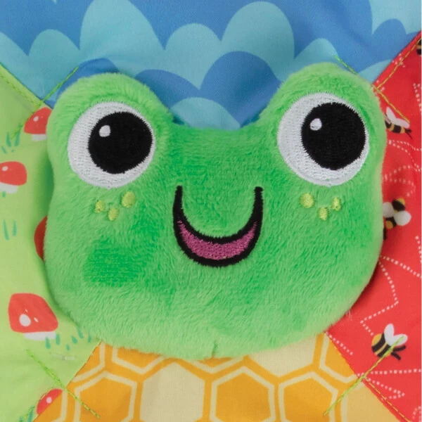 Nuby Teething Blankie and Teether Toy for Babies, Unisex Baby Accessories, Frog Design - 3