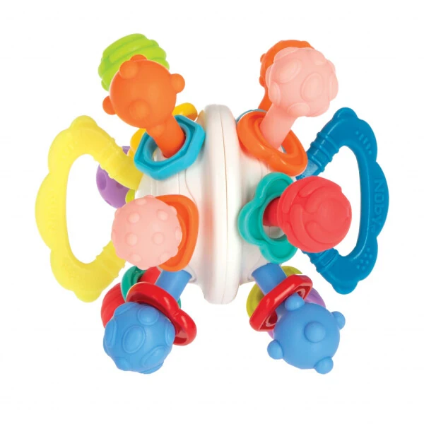 Nuby Textured Twist Ball Baby Teether Toy with Colorful Rattle - 8