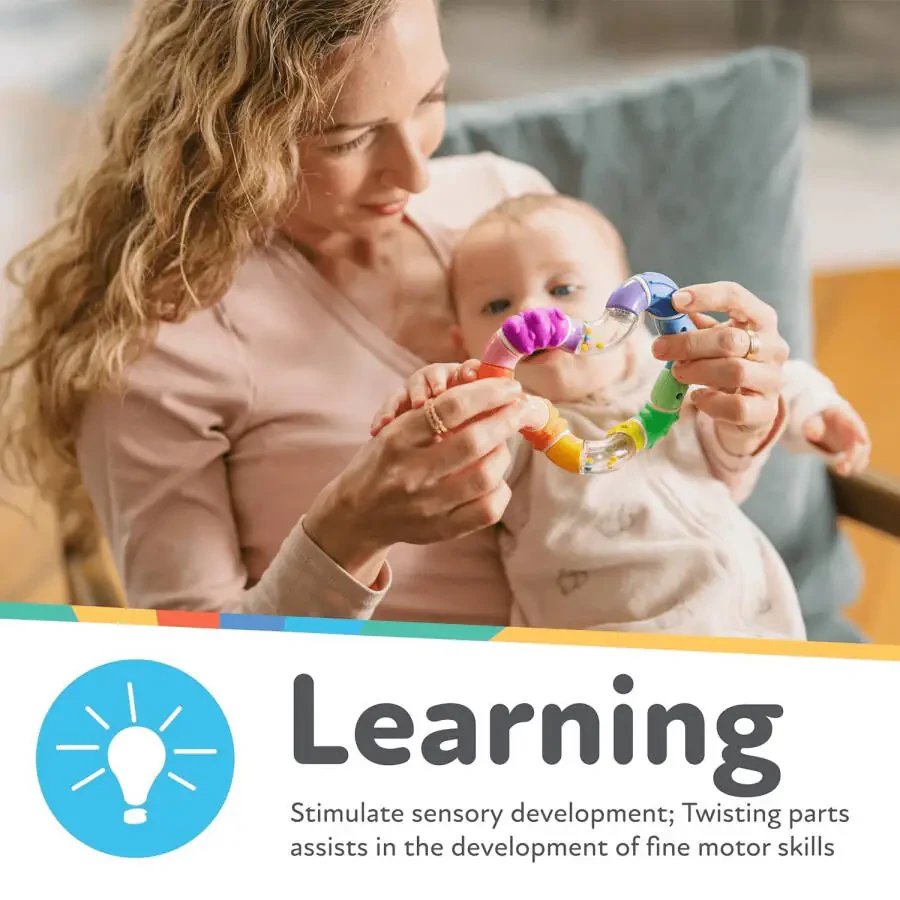 Nuby Twista chaqaloqlar uchun tishlagich o'yinchoq, rangli dizayn - 2