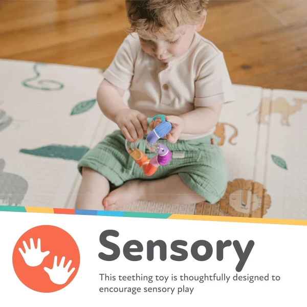 Nuby Twista chaqaloqlar uchun tishlagich o'yinchoq, rangli dizayn - 3