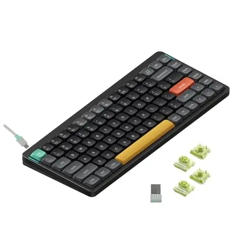 nuphy Air75 V2 Portable 75% Mechanical Keyboard,Wireless Keyboard,Supports Bluetooth/2.4G/USB-C RGB Bluetooth Gaming Keyboards,Compatible with Windows/Mac OS/Linux Systems-Gateron Aloe Switch - 2