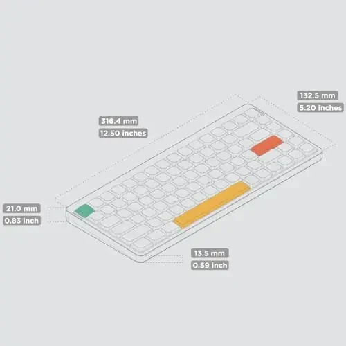 nuphy Air75 V2 Portable 75% Mechanical Keyboard,Wireless Keyboard,Supports Bluetooth/2.4G/USB-C RGB Gaming Keyboards,Compatible with Windows/Mac OS/Linux Systems Grey-Gateron Aloe Switch - 3