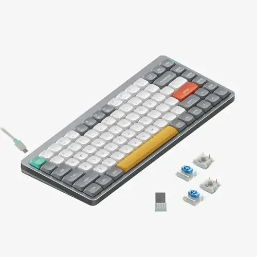 nuphy Air75 V2 Portable 75% Mechanical Keyboard,Wireless Keyboard,Supports Bluetooth/2.4G/USB-C RGB Gaming Keyboards,Compatible with Windows/Mac OS/Linux Systems Grey-Gateron Blue Switch - 1