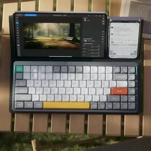 nuphy Air75 V2 Portativ 75% mexanik klaviatura, simsiz klaviatura, Bluetooth/2.4G/USB-C RGB o'yin klaviaturalarini qo'llab-quvvatlaydi, Windows/Mac OS/Linux tizimlari Grey-Gateron Brown Switch bilan mos keladi - 6