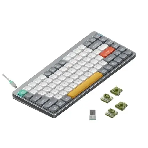 nuphy Air75 V2 Portativ 75% Mexanik Klaviatura, Simsiz Klaviatura, Bluetooth/2.4G/USB-C RGB O'yin Klaviaturalarini Qo'llab-quvvatlaydi, Windows/Mac OS/Linux Tizimlari Grey-Gateron Moss Switch bilan mos keladi - NUPHY
