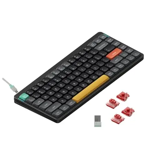 NuPhy Air75 V2 Portable 75% low profile Mechanical Keyboard,Wireless Keyboard,Supports Bluetooth/2.4G/USB-C RGB Bluetooth Keyboards,Compatible with Windows/Mac OS/Linux Systems-Gateron Cowberry Switch - 1