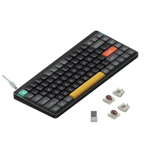 nuphy Air75 V2 Portable 75% Low Profile Mechanical Keyboard,Wireless Keyboard,Supports Bluetooth/2.4G/USB-C RGB Bluetooth Keyboards,Compatible with Windows/Mac OS/Linux Systems-Gateron Brown Switch - 1