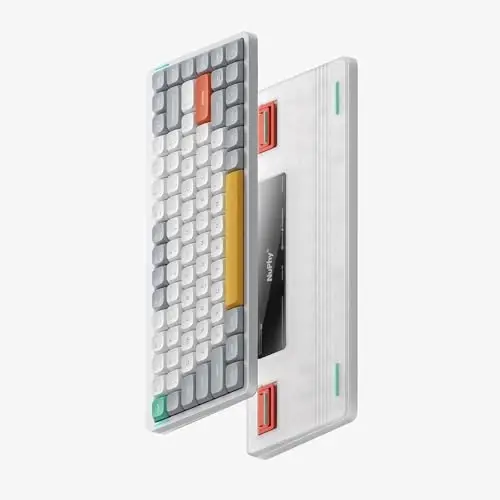 nuphy Air75 V2 Portable 75% Mechanical Keyboard,Wireless Keyboard,Supports Bluetooth/2.4G/USB-C RGB Bluetooth Keyboards,Compatible with Windows/Mac OS/Linux Systems White-Gateron Blue Switch - NUPHY (1)