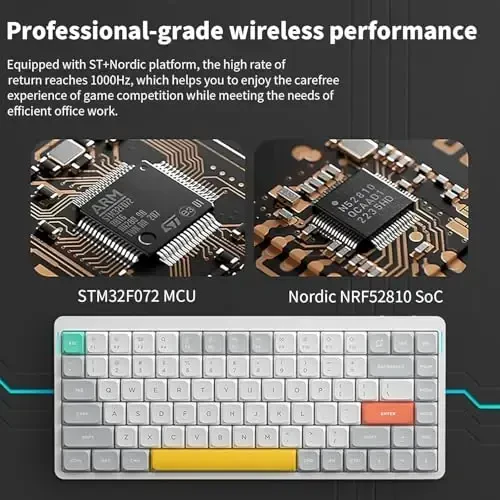 nuphy Air75 V2 Portable 75% Mechanical Keyboard,Wireless Keyboard,Supports Bluetooth/2.4G/USB-C RGB Bluetooth Keyboards,Compatible with Windows/Mac OS/Linux Systems White-Gateron Blue Switch - 5