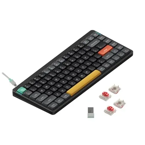 nuphy Air75 V2 Portable 75% Mechanical Keyboard,Wireless Keyboard,Supports Bluetooth/2.4G/USB-C RGB Bluetooth Keyboards,Compatible with Windows/Mac OS/Linux Systems-Gateron Red Switch - 1