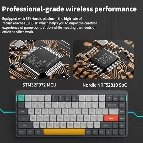 nuphy Air75 V2 Portable 75% Mechanical Keyboard,Wireless Keyboard,Supports Bluetooth/2.4G/USB-C RGB Bluetooth Keyboards,Compatible with Windows/Mac OS/Linux Systems Grey-Gateron Cowberry Switch - 4