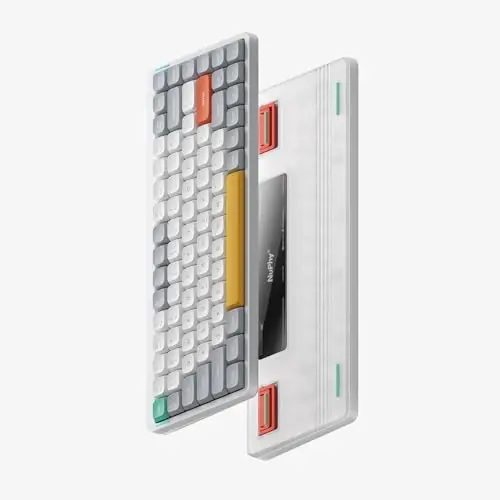 nuphy Air75 V2 Portable 75% Mechanical Keyboard,Wireless Keyboard,Supports Bluetooth/2.4G/USB-C RGB Gaming Keyboards,Compatible with Windows/Mac OS/Linux Systems White-Gateron Red Switch - 2