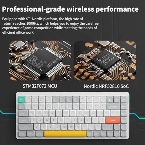 nuphy Air75 V2 Portable 75% Mechanical Keyboard,Wireless Keyboard,Supports Bluetooth/2.4G/USB-C RGB Gaming Keyboards,Compatible with Windows/Mac OS/Linux Systems White-Gateron Moss Switch - 4