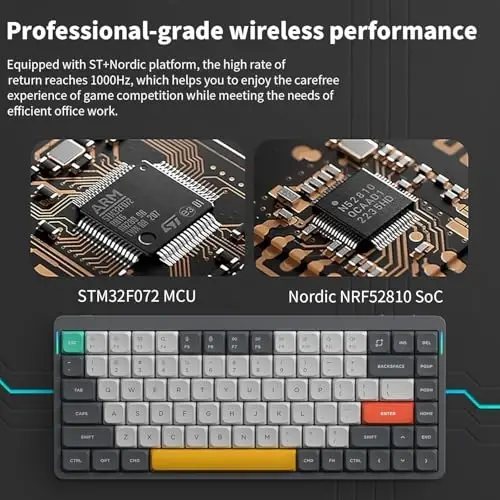nuphy Air75 V2 Portable 75% Mechanical Keyboard,Wireless Keyboard,Supports Bluetooth/2.4G/USB-C RGB Gaming Keyboards,Compatible with Windows/Mac OS/Linux Systems Grey-Gateron Blue Switch - 6