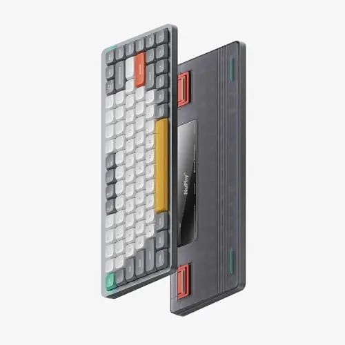 nuphy Air75 V2 Portable 75% Mechanical Keyboard,Wireless Keyboard,Supports Bluetooth/2.4G/USB-C RGB Gaming Keyboards,Compatible with Windows/Mac OS/Linux Systems Grey-Gateron Blue Switch - 2