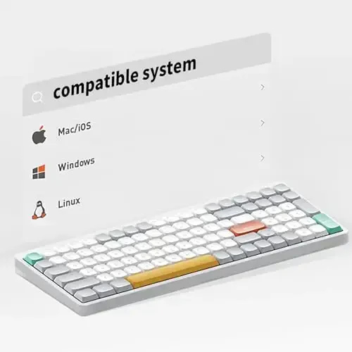 nuphy Air96 V2 Wireless Mechanical Keyboard,100 Keys RGB Backlit Keyboard,Supports Bluetooth 5.1,2.4G and Wired Connection,for PC/Laptop/Windows/Mac -White Gateron Cowberry Switch - 4