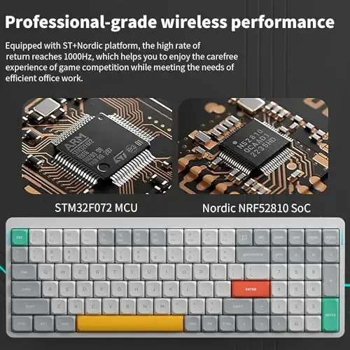 nuphy Air96 V2 Wireless Mechanical Keyboard,100 Keys RGB Backlit Keyboard,Supports Bluetooth 5.1,2.4G and Wired Connection,for PC/Laptop/Windows/Mac -White Gateron Cowberry Switch - 6