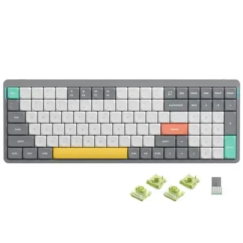 nuphy Air96 V2 Wireless Mechanical Keyboard,100 Keys RGB Backlit Keyboard,Supports Bluetooth 5.1,2.4G and Wired Connection,for PC/Laptop/Windows/Mac -Grey Gateron Aloe Switch 