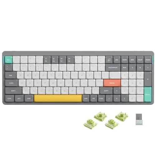 nuphy Air96 V2 Wireless Mechanical Keyboard,100 Keys RGB Backlit Keyboard,Supports Bluetooth 5.1,2.4G and Wired Connection,for PC/Laptop/Windows/Mac -Grey Gateron Aloe Switch - 1