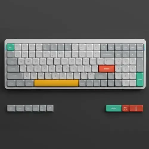 nuphy Air96 V2 Wireless Mechanical Keyboard,100 Keys RGB Backlit Keyboard,Supports Bluetooth 5.1,2.4G and Wired Connection,for PC/Laptop/Windows/Mac -White Gateron Red Switch - 6