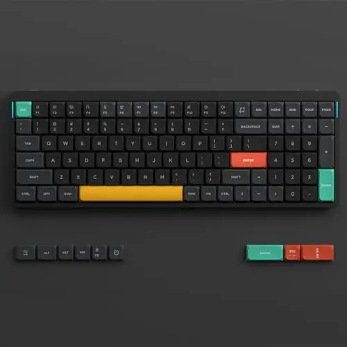 nuphy Air96 V2 Wireless Mechanical Keyboard,100 Keys RGB Backlit Keyboard,Supports Bluetooth 5.1,2.4G and Wired Connection,for PC/Laptop/Windows/Mac -Black Gateron Red Switch - 3