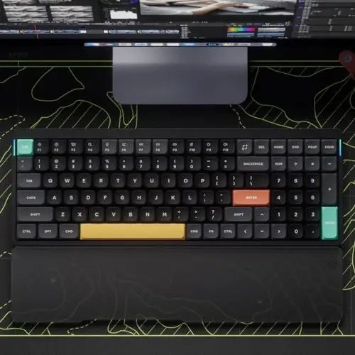 nuphy Air96 V2 Wireless Mechanical Keyboard,100 Keys RGB Backlit Keyboard,Supports Bluetooth 5.1,2.4G and Wired Connection,for PC/Laptop/Windows/Mac -Black Gateron Red Switch - 4