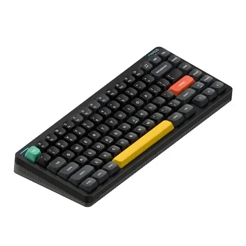 nuphy Halo75 V2 Mechancial Gaming Kyeboard,75% Wireless Hot Swappable Bluetooth Keyboard,83 Kyes RGB Backlit Keyboard,Support Bluetooth/2.4GHz/USB-C-Black Silent Red Clear-Top Switch - NUPHY